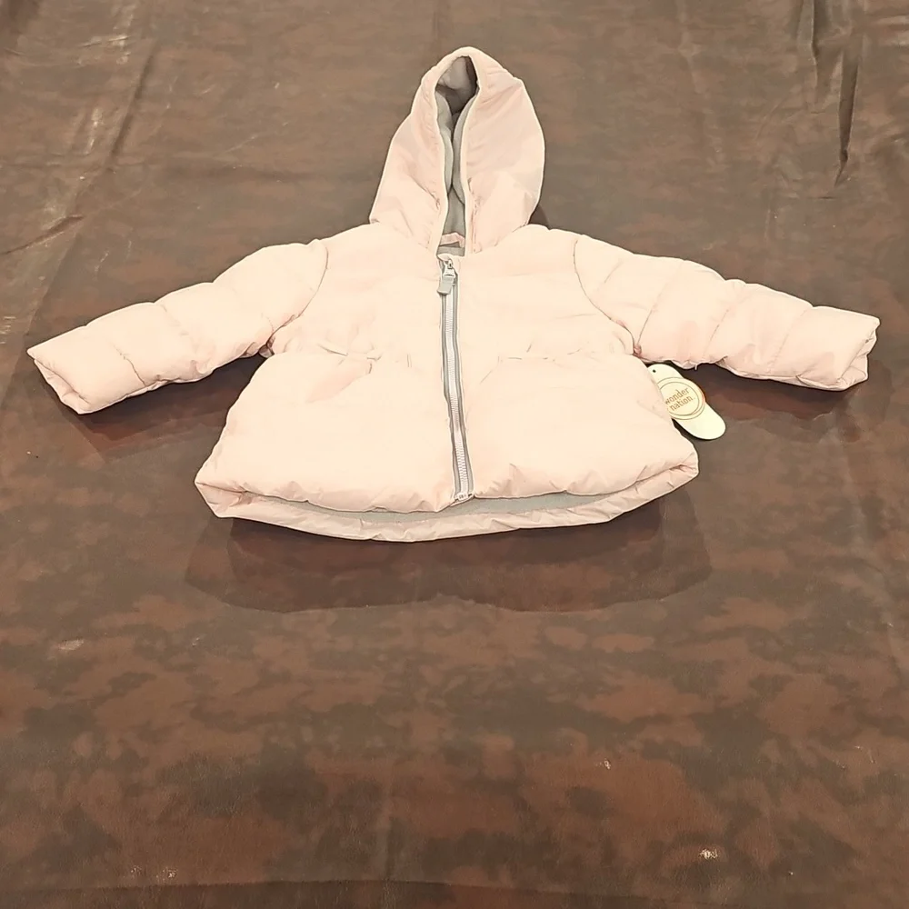 V Toddler Girls Puffer Jacket - Pink 18m NWT